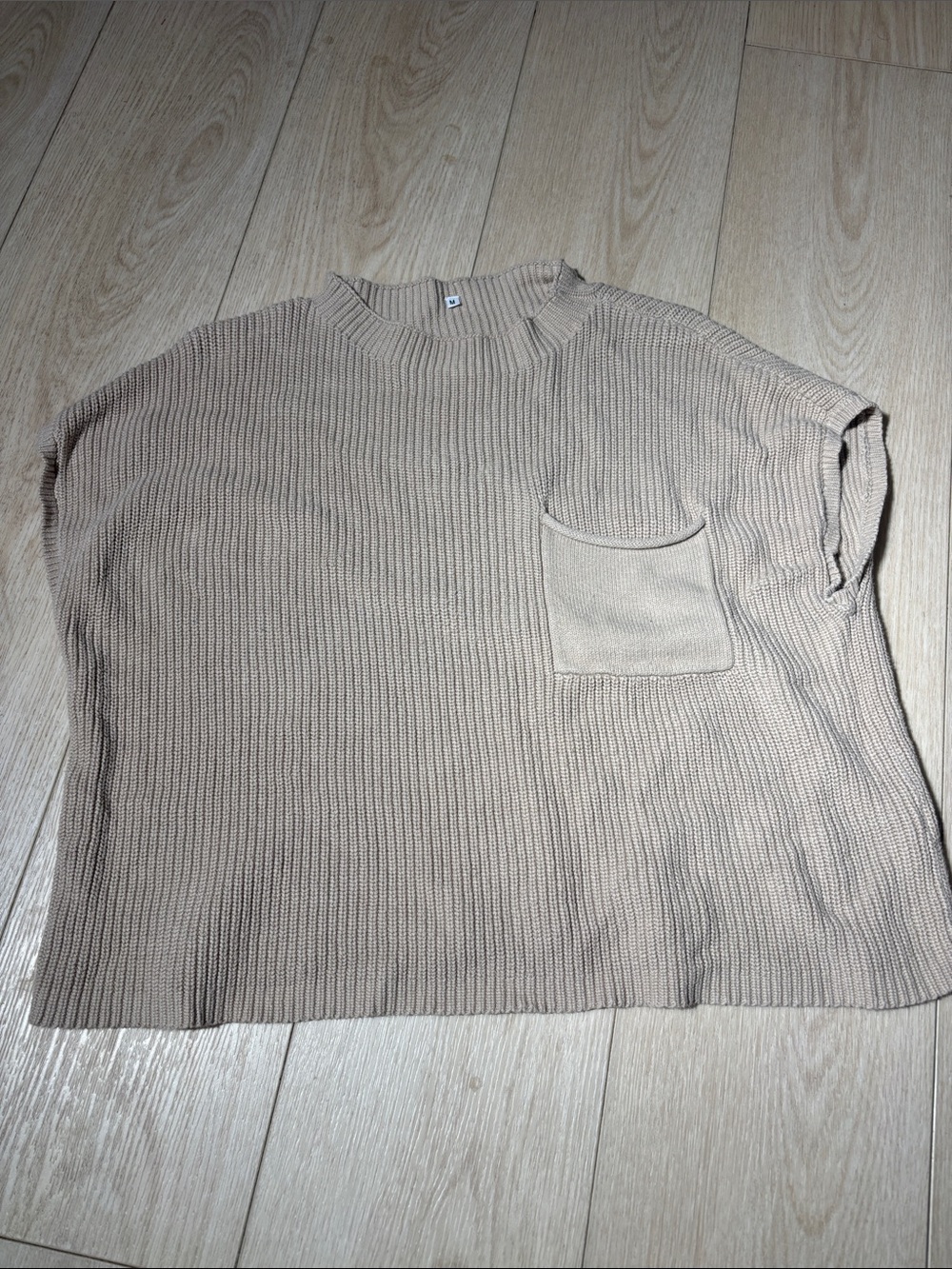 Tan Sweater Vest with breast pocket